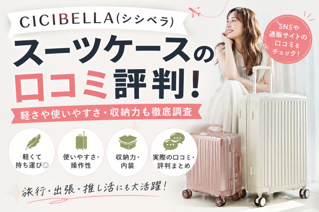 【CICIBELLA(シシベラ)】スーツケースの口コミ評判！軽さや使いやすさ・収納力も徹底調査