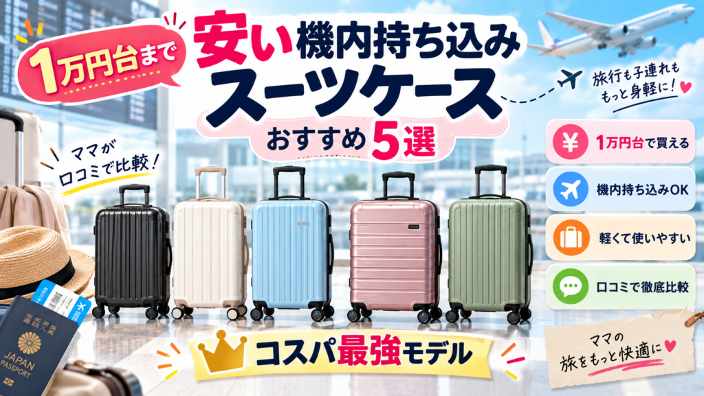 【1万円台まで】安い機内持ち込みスーツケースおすすめ5選！ママが口コミで比較したコスパ最強モデル