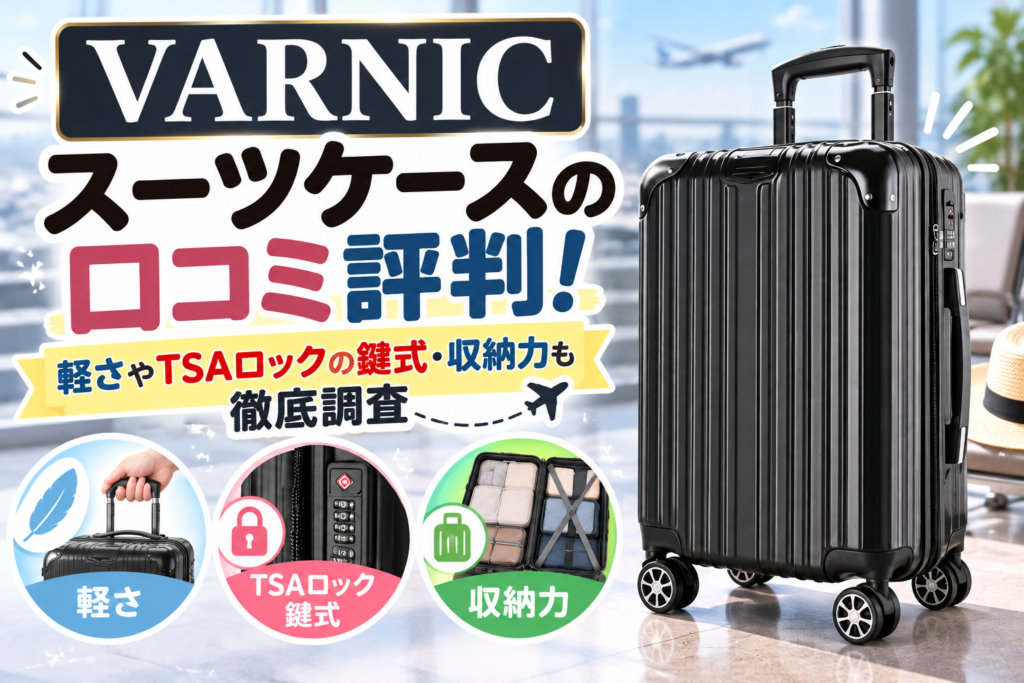 【VARNIC】スーツケースの口コミ評判レビュー！軽さやTSAロックの鍵式・収納力も徹底調査